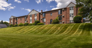Exterior of building at Churchill Court | Brick exterior