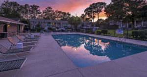 Pool in the evening